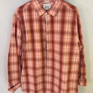 Men's Casual Plaid Shirt - Red and White